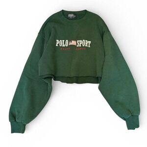 Vintage Polo Ralph Lauren cropped green cotton sweatshirt